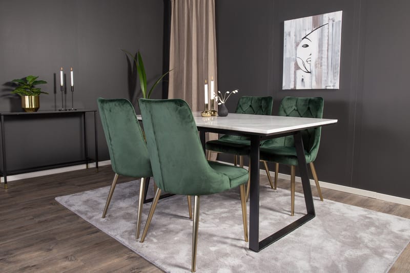 Admira Spisegruppe med 4 Valerie Lyx Fløyelsstoler - Møbler - Bord - Spisegruppe