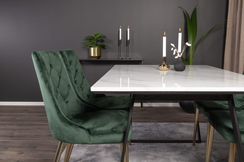 Admira Spisegruppe med 4 Valerie Lyx Fløyelsstoler - Møbler - Bord - Spisegruppe