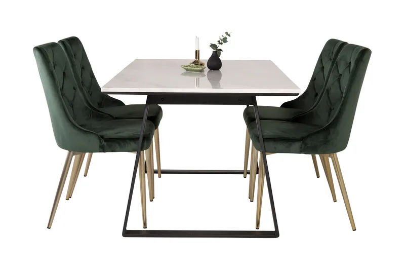 Admira Spisegruppe med 4 Valerie Lyx Fløyelsstoler - Møbler - Bord - Spisegruppe