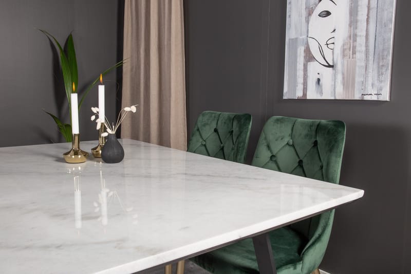 Admira Spisegruppe med 4 Valerie Lyx Fløyelsstoler - Møbler - Bord - Spisegruppe