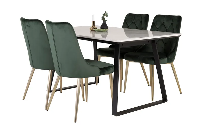 Admira Spisegruppe med 4 Valerie Lyx Fløyelsstoler - Møbler - Bord - Spisegruppe