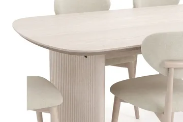 Alma spisegruppe rektangulær 180 cm hvitlasert med 6 Molly spisestoler - Hvitlasert - Møbler - Bord - Spisegruppe