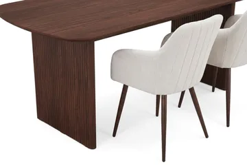 Alma spisegruppe rektangulær 180 cm valnøtt med 6 Filippa spisestoler - Valnøtt - Møbler - Bord - Spisegruppe