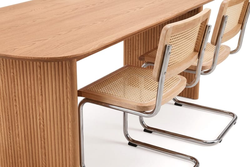 Alma spisegruppe rektangulær 220 cm eik med 6 Build spisestoler - Eik - Møbler - Bord - Spisegruppe