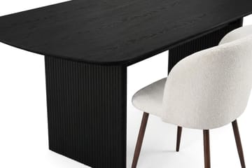 Alma spisegruppe rektangulær 220 cm svart med 6 Greya spisestoler - Svartbeiset eik - Møbler - Bord - Spisegruppe