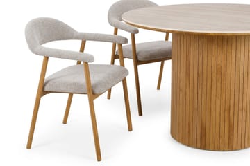 Arvo Spisegruppe rund 120 cm Eik med 4 Ronja Spisestoler - Eik/Eik - Møbler - Bord - Spisegruppe