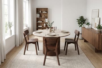 Arvo spisegruppe rund 120 cm valnøtt med 4 Amelia spisestoler - Valnøtt - Møbler - Bord - Spisegruppe