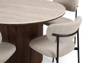 Arvo Spisegruppe rund 120 cm Valnøtt med 4 Lucy Spisestoler - Valnøtt - Møbler - Bord - Spisegruppe