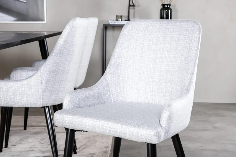 Balisa Matgrupp 180 cm + 6 st Ridones Matstolar Venture Home Black - Møbler - Bord - Spisegruppe