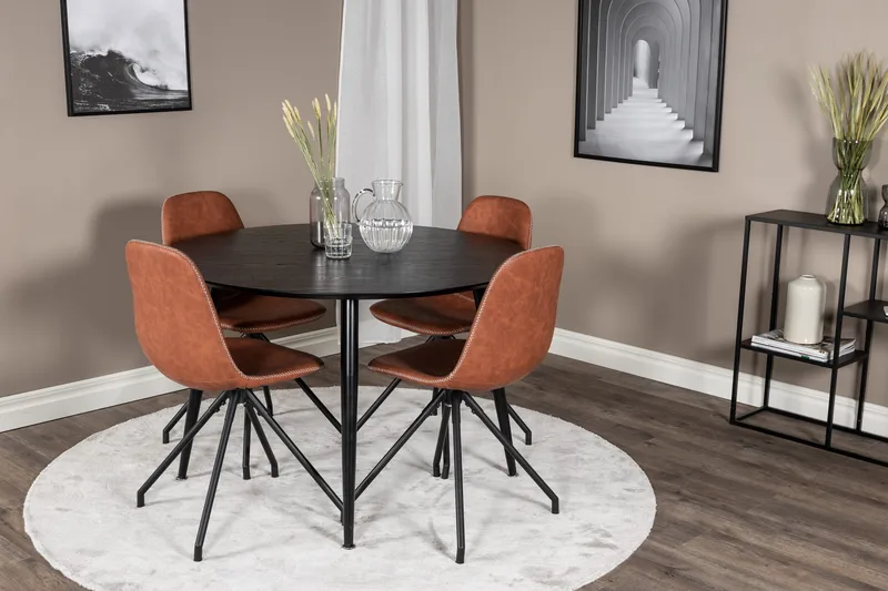 Balisa Spisegruppe 115 cm Rund + 4 Ypas Spisestoler