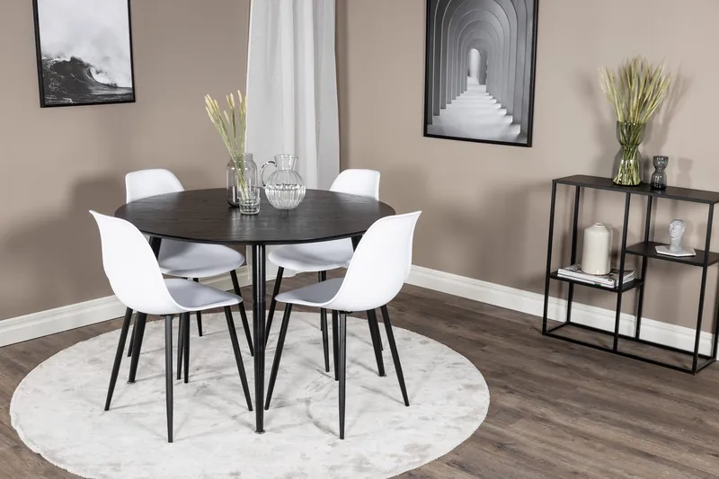 Balisa Spisegruppe 115 cm Rund + 4 Ypas Spisestoler