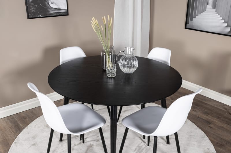 Balisa Spisegruppe 115 cm Rund + 4 Ypas Spisestoler - Møbler - Bord - Spisegruppe