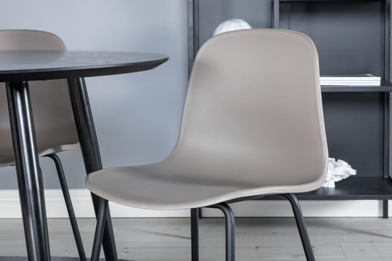 Balisa Spisegruppe 115 cm Rund inkl. 4 Kullersbro Stoler - Svart/Beige - Møbler - Bord - Spisegruppe
