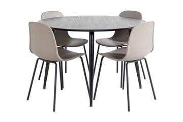 Balisa Spisegruppe 115 cm Rund inkl. 4 Kullersbro Stoler - Svart/Beige - Møbler - Bord - Spisegruppe