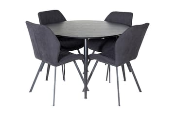 Balisa Spisegruppe 115 cm Rund inkl. 4 Sumoas Stoler - Svart - Møbler - Bord - Spisegruppe