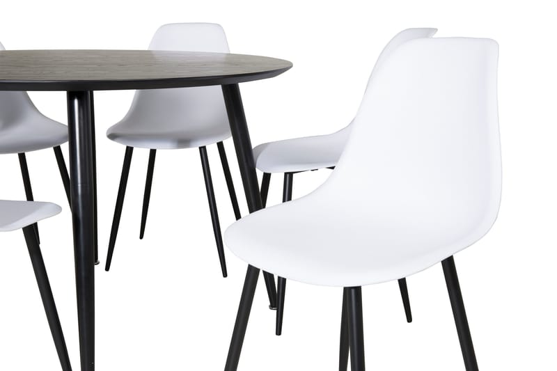 Balisa Spisegruppe 115 cm Rund inkl. 6 Ypas Stoler - Svart/Hvit - Møbler - Bord - Spisegruppe