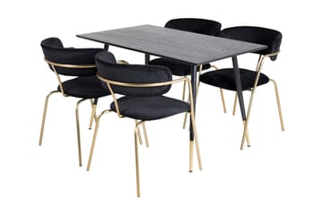 Balisa Spisegruppe 120 cm inkl. 4 Arcarazo Lenestoler - Svart/Messing - Møbler - Bord - Spisegruppe