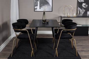Balisa Spisegruppe 120 cm inkl. 4 Arcarazo Lenestoler - Svart/Messing - Møbler - Bord - Spisegruppe