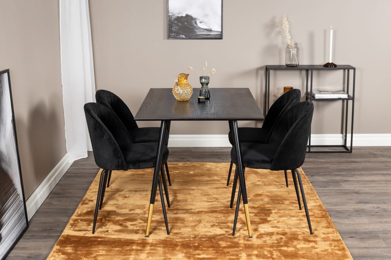 Balisa Spisegruppe 120 cm inkl. 4 Foyos Stoler - Svart - Møbler - Bord - Spisegruppe