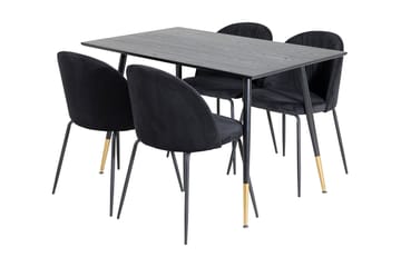 Balisa Spisegruppe 120 cm inkl. 4 Foyos Stoler - Svart - Møbler - Bord - Spisegruppe