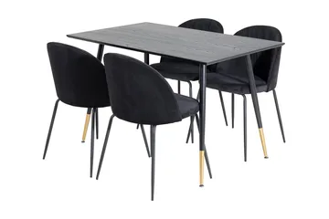 Balisa Spisegruppe 120 cm inkl. 4 Foyos Stoler - Svart - Møbler - Bord - Spisegruppe