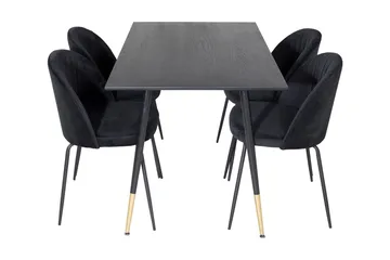 Balisa Spisegruppe 120 cm inkl. 4 Foyos Stoler - Svart - Møbler - Bord - Spisegruppe