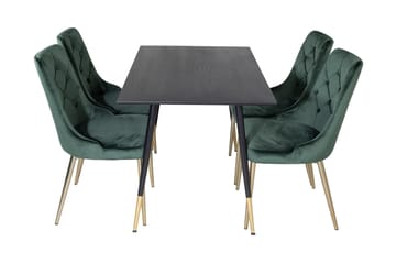 Balisa Spisegruppe 120 cm inkl. 4 Valerie Lyx Fløyelsstoler - Svart/Mørkegrønn/Gull - Møbler - Bord - Spisegruppe