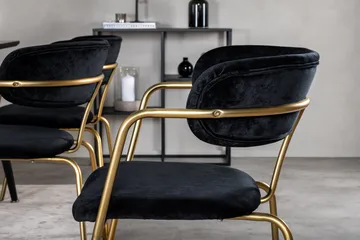 Balisa Spisegruppe 180 cm inkl. 6 Arcarazo Lenestoler - Svart/Messing - Møbler - Bord - Spisegruppe