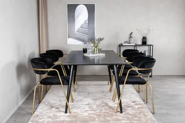 Balisa Spisegruppe 180 cm inkl. 6 Arcarazo Lenestoler - Svart/Messing - Møbler - Bord - Spisegruppe