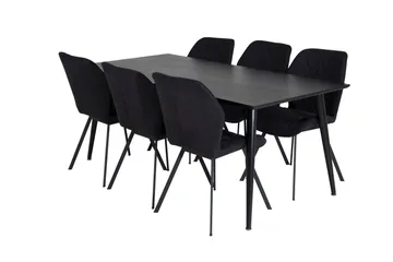 Balisa Spisegruppe 180 cm inkl. 6 Sumoas Stoler - Svart - Møbler - Bord - Spisegruppe