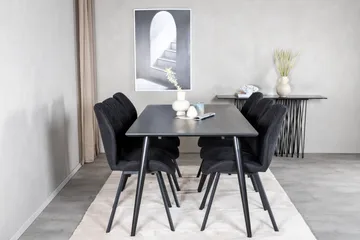 Balisa Spisegruppe 180 cm inkl. 6 Sumoas Stoler - Svart - Møbler - Bord - Spisegruppe