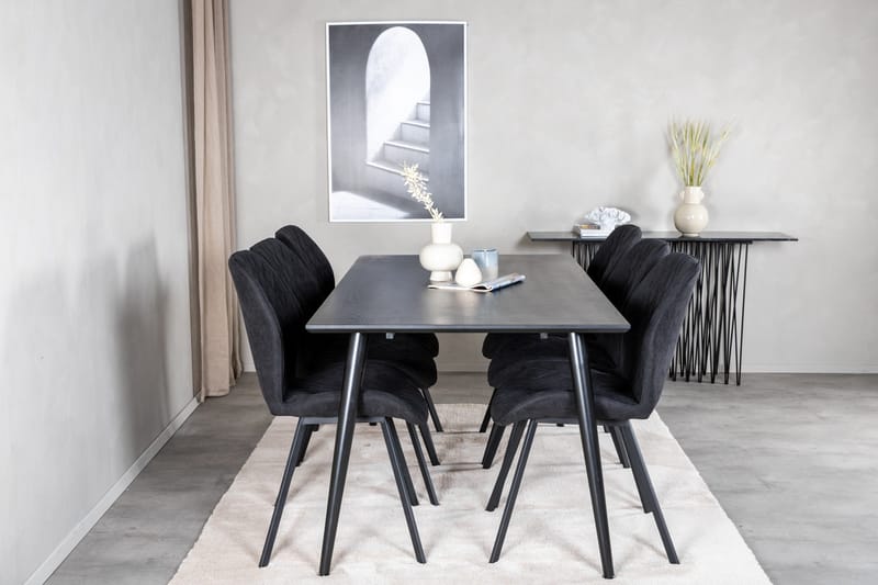 Balisa Spisegruppe 180 cm inkl. 6 Sumoas Stoler - Svart - Møbler - Bord - Spisegruppe