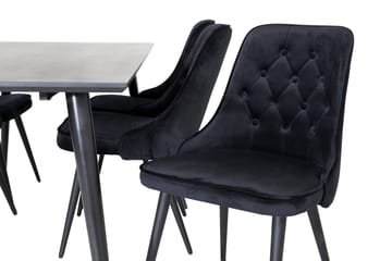 Balisa Spisegruppe 180 cm inkl. 6 Valera Lyx Stoler - Fløyel/Svart - Møbler - Bord - Spisegruppe