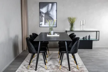 Balisa Spisegruppe 180 cm inkl. 6 Valera Stoler - Svart/Messing - Møbler - Bord - Spisegruppe