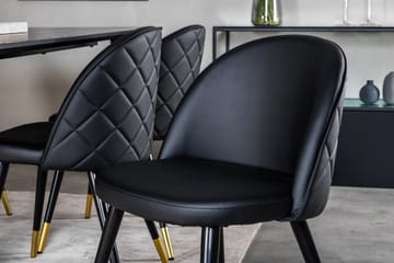 Balisa Spisegruppe 180 cm inkl. 6 Valera Stoler - Svart/Messing - Møbler - Bord - Spisegruppe