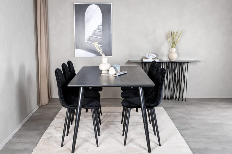 Balisa Spisegruppe 180 cm inkl. 6 Ypas Stoler - Svart - Møbler - Bord - Spisegruppe