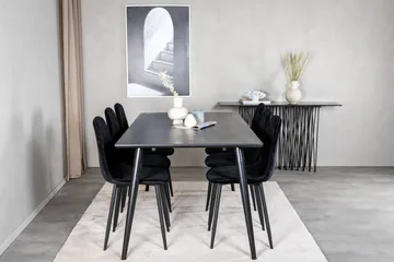 Balisa Spisegruppe 180 cm inkl. 6 Ypas Stoler - Svart - Møbler - Bord - Spisegruppe