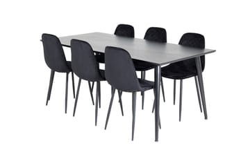 Balisa Spisegruppe 180 cm inkl. 6 Ypas Stoler - Svart - Møbler - Bord - Spisegruppe