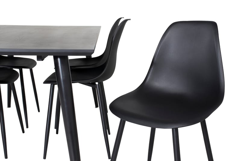 Balisa Spisegruppe 180 cm inkl. 6 Ypas Stoler - Svart - Møbler - Bord - Spisegruppe