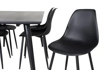 Balisa Spisegruppe 180 cm inkl. 6 Ypas Stoler - Svart - Møbler - Bord - Spisegruppe