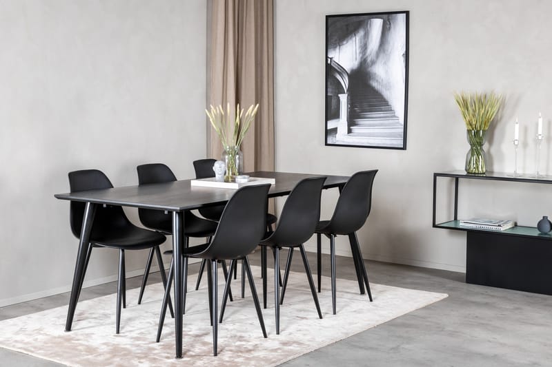 Balisa Spisegruppe 180 cm inkl. 6 Ypas Stoler - Svart - Møbler - Bord - Spisegruppe