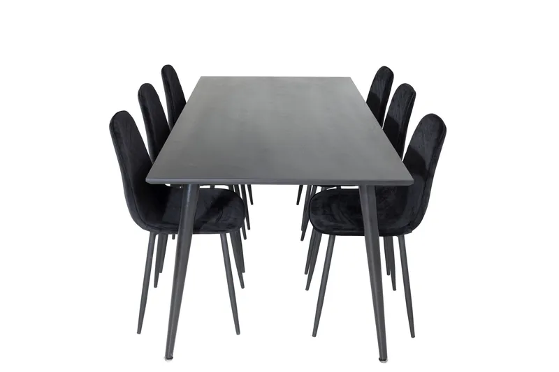 Balisa Spisegruppe 180 cm inkl. 6 Ypas Stoler - Svart - Møbler - Bord - Spisegruppe