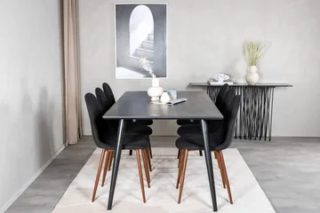 Balisa Spisegruppe 180 cm inkl. 6 Ypas Stoler - Svart/Brun - Møbler - Bord - Spisegruppe