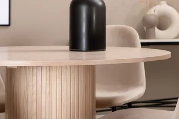 Biana Spisegruppe 100 cm Rund inkl. 4 Pontus Stoler - Beige/Svart - Møbler - Bord - Spisegruppe