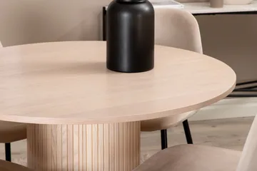 Biana Spisegruppe 100 cm Rund inkl. 4 Pontus Stoler - Beige/Svart - Møbler - Bord - Spisegruppe