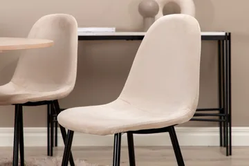 Biana Spisegruppe 100 cm Rund inkl. 4 Pontus Stoler - Beige/Svart - Møbler - Bord - Spisegruppe