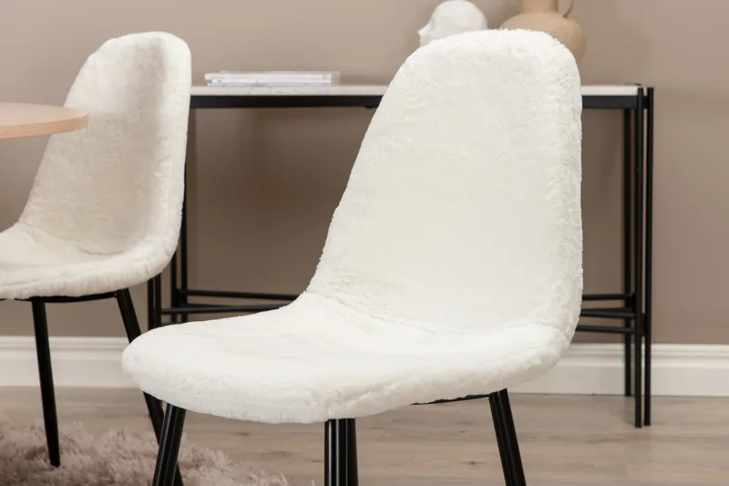 Biana Spisegruppe 100 cm Rund inkl. 4 Pontus Stoler - Beige/Hvit/Svart - Møbler - Bord - Spisegruppe