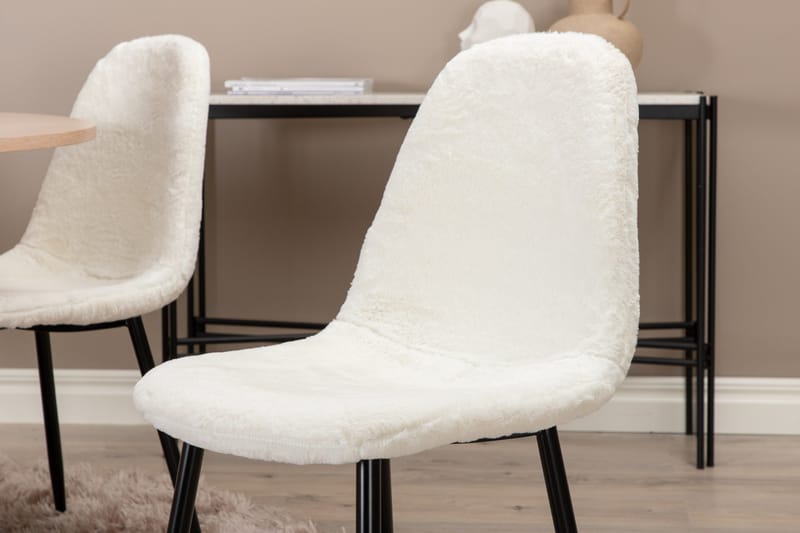 Biana Spisegruppe 100 cm Rund inkl. 4 Pontus Stoler - Beige/Hvit/Svart - Møbler - Bord - Spisegruppe