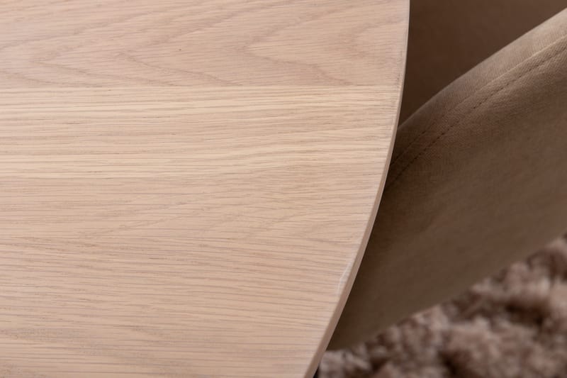 Biana Spisegruppe 110 cm Rund inkl. 4 Berita Stoler - Beige/Svart - Møbler - Bord - Spisegruppe
