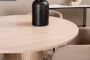 Biana Spisegruppe 110 cm Rund inkl. 4 Berita Stoler - Beige/Svart - Møbler - Bord - Spisegruppe